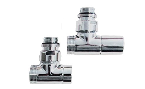 Angled valves and lockshield